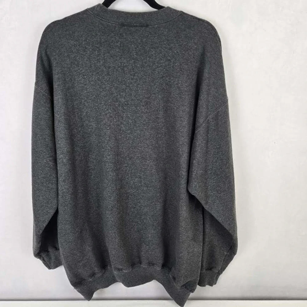 Matrix Movie Sweatshirt Vintage 90s Hanes Graphic Pullover L Oversized Dark Grey
